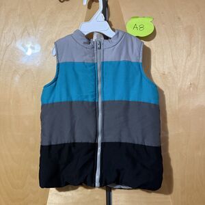 Wonder Kids Boys Puffer Vest 5T Blue Gray Black Sleeveless Full Zip